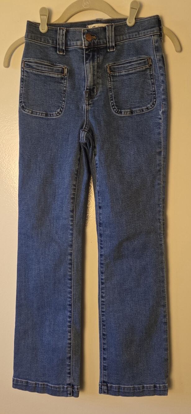 Madewell Kick Out Crop Jeans 24 Patch Pocket Edition Elkton Wash Denim Flare Cut
